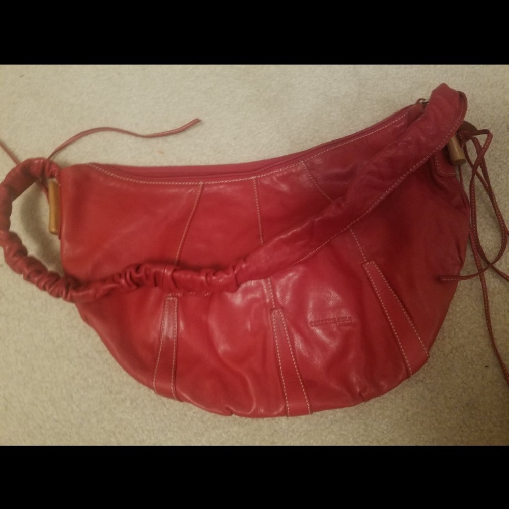 Authentic Kenneth Cole Red Leather Handbag